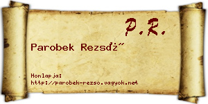 Parobek Rezső névjegykártya